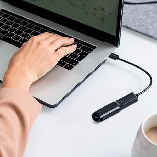 USB-C (han) - USB-A (hun) OTG-adapter - sort