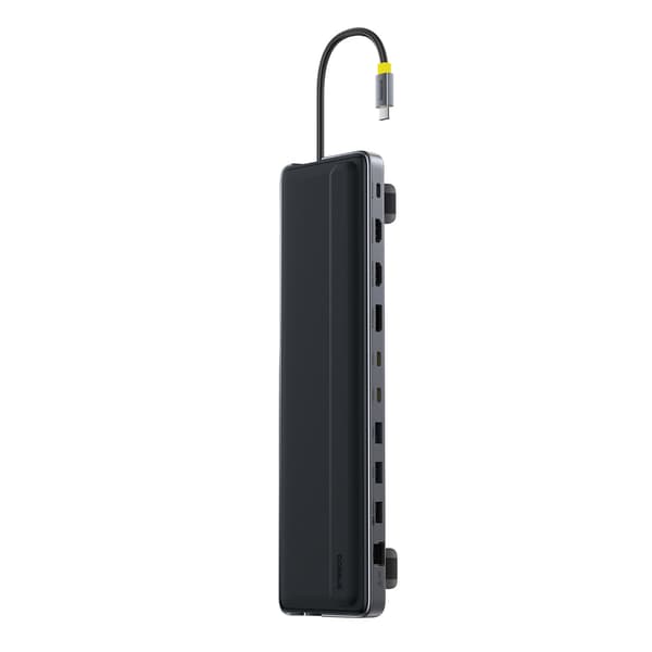 HUB 12-i-1 Dockingstation USB-C HDMI DisplayPort USB-A SD/microSD RJ45 PD - Grå