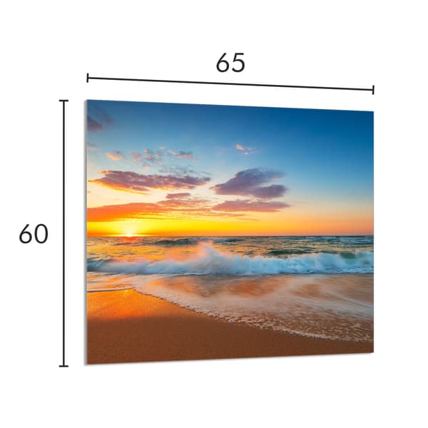 GLASPANEL TIL KØKKEN 65x60 Hav