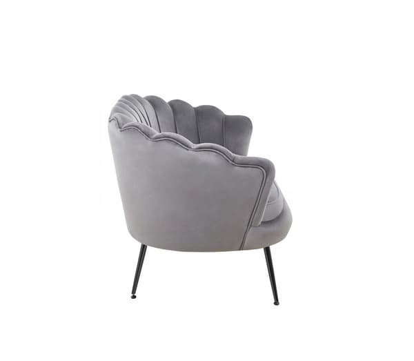 Furnitex Art déco 2-sits vardagsrumssoffa, grå sammet, klädd