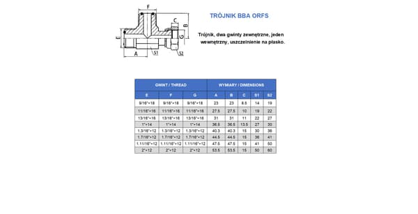 BBA ORFS 11/16" T-stycke