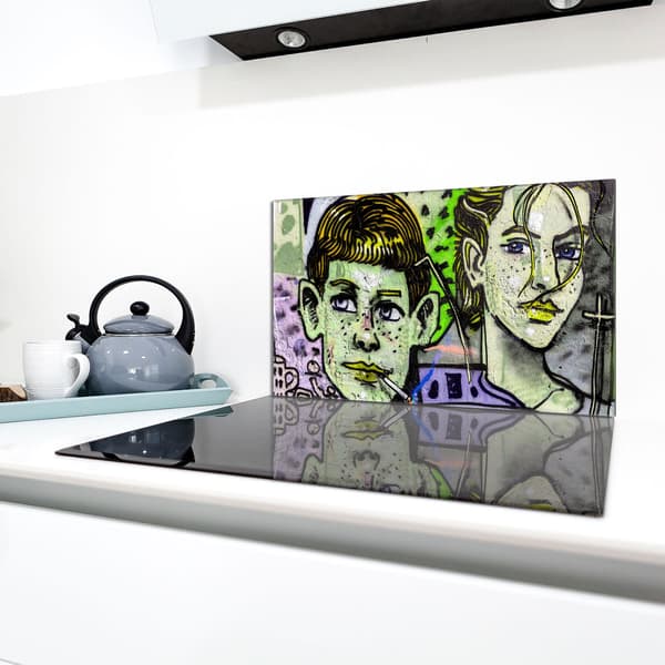 Glasskydd för spishäll 90x52 Barn