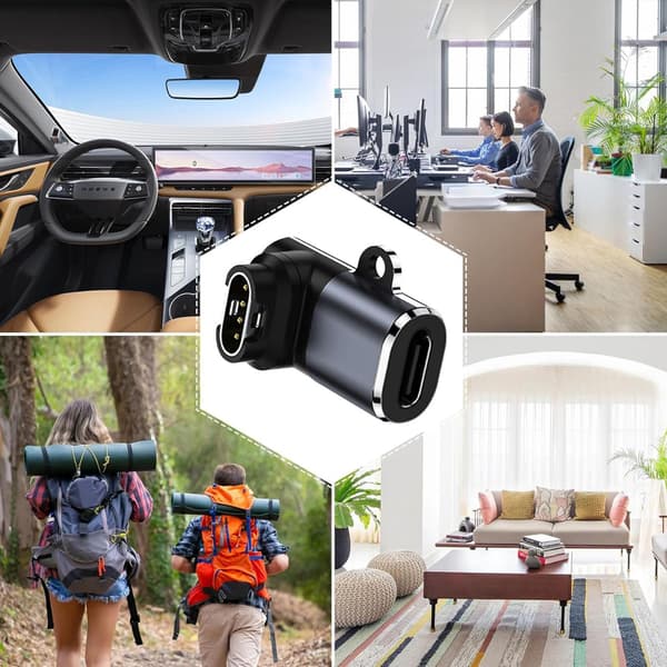 USB-C Adapter til Garmin Smartwatch - Grå