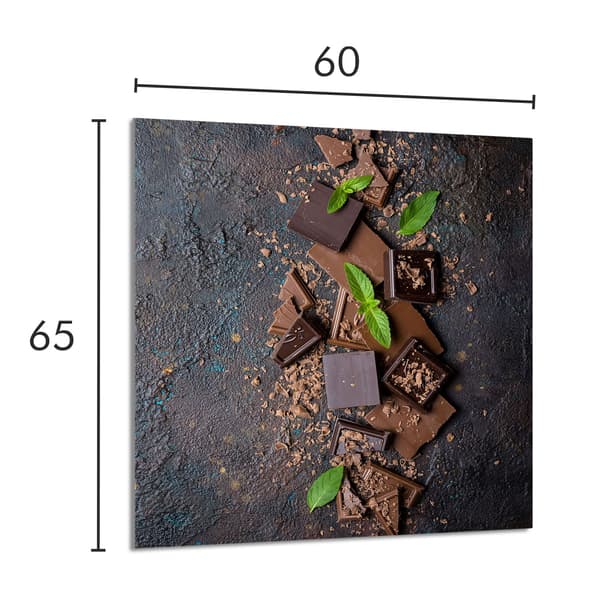 GLASPANEL TIL KØKKEN 60x65 Chokolade