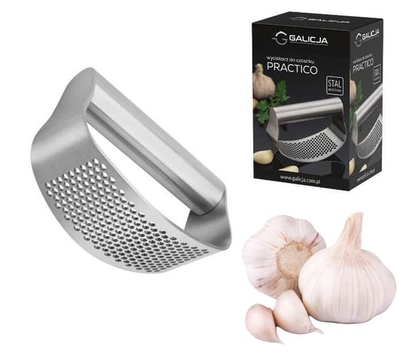 PRACTICO hvidløgspresser, hvidløgspresser, hvidløgsbåd, rustfrit stål