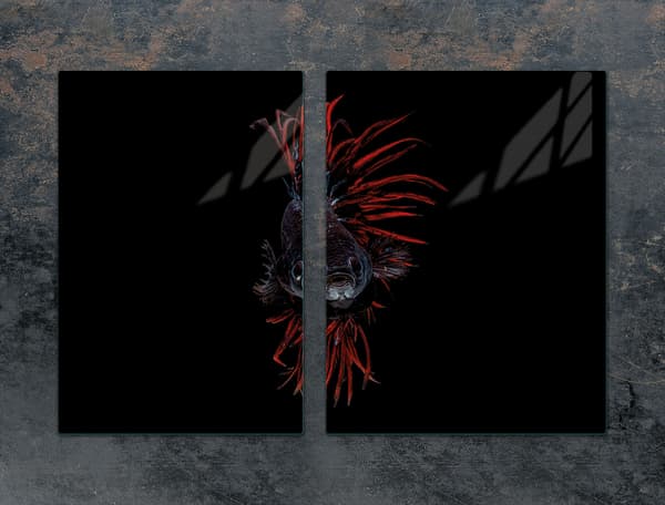 GLASSKYDDSPLÅT 75x52 FISK