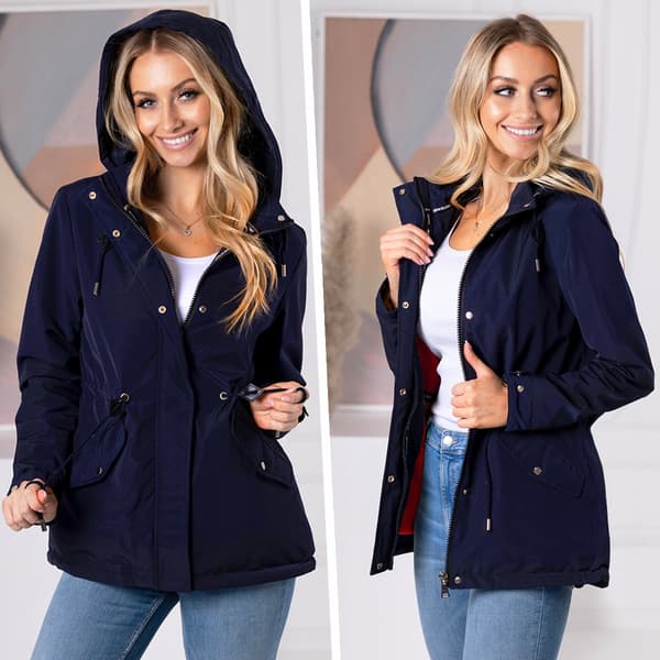 TÆT FORÅRSFRAKKE med hætte PARKA 3 FARVER Transitional M Sort