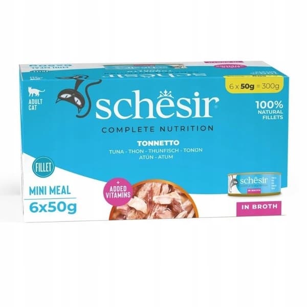 Schesir Multipak tonfisk våtfoder för katter 18 x 50 g