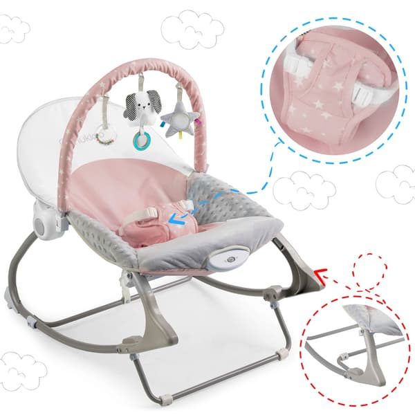Nukido gungsäng med vibration - rosa