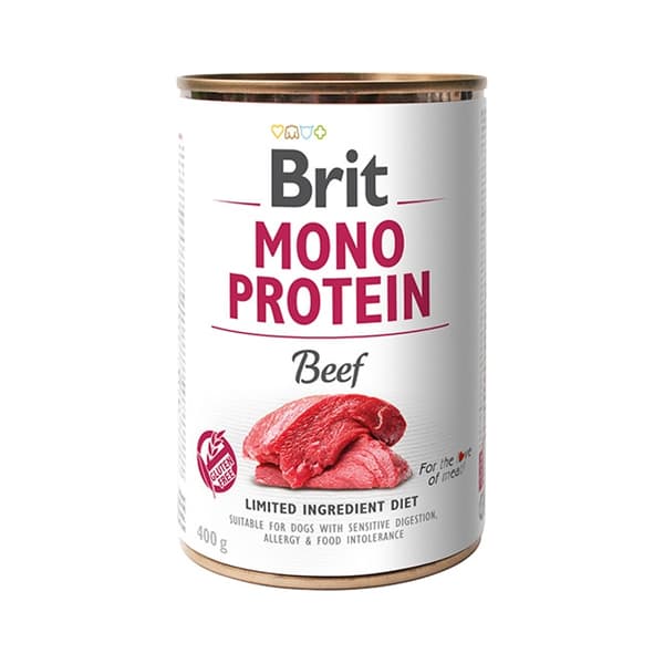 Brit Mono Protein vådfoder til hunde med oksekød 24x400g