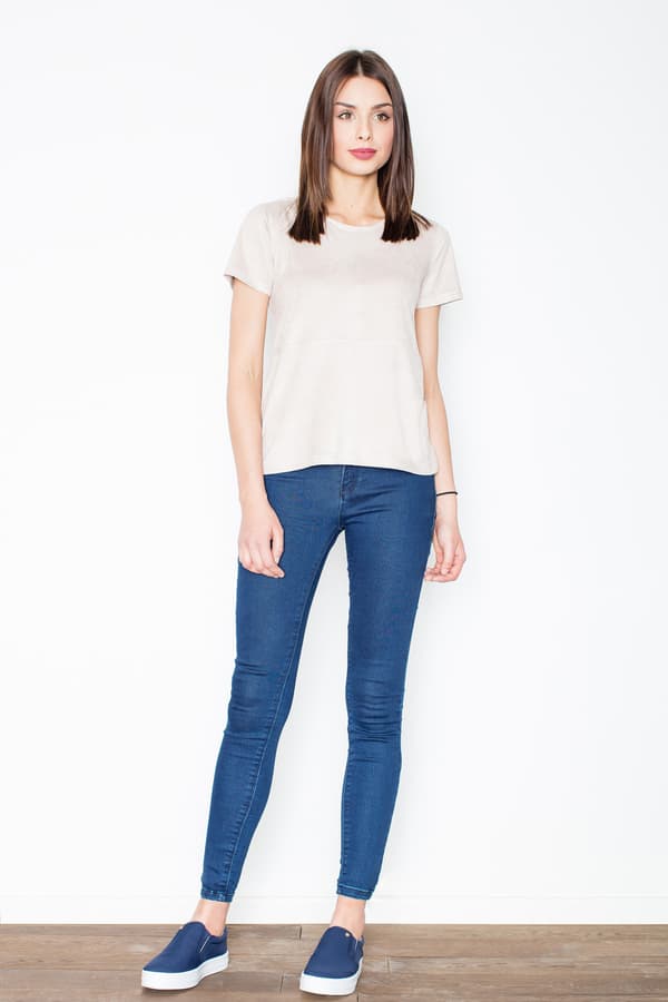 Enkel beige mockablus størrelse XL