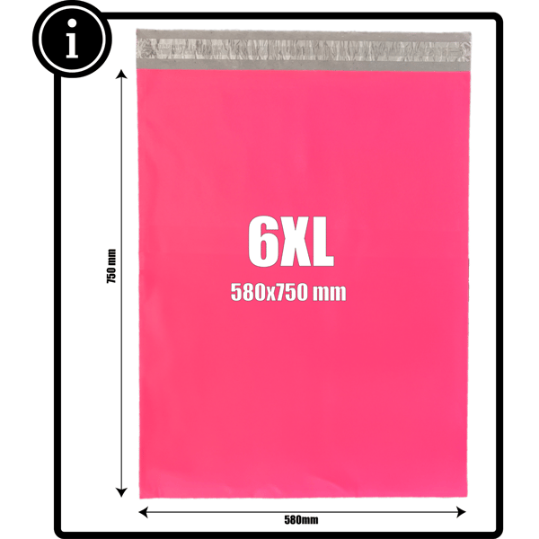 Polyväskor 6XL 50 st 580/750 ml rosa