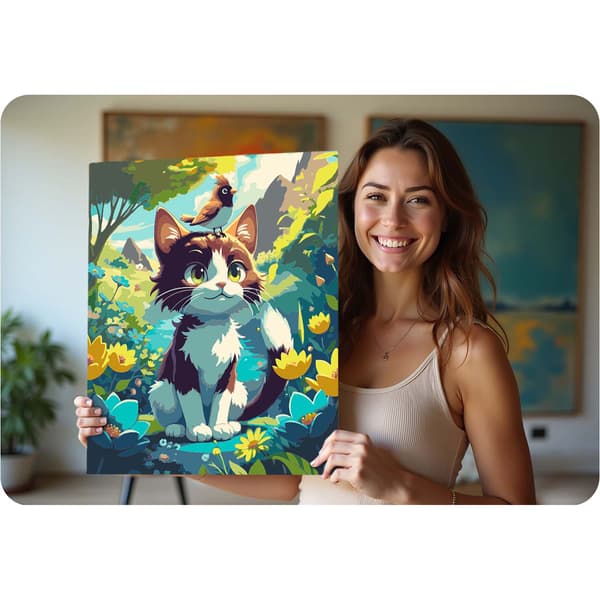 Mal efter nummer billede 40x50 cm Massido Kotek