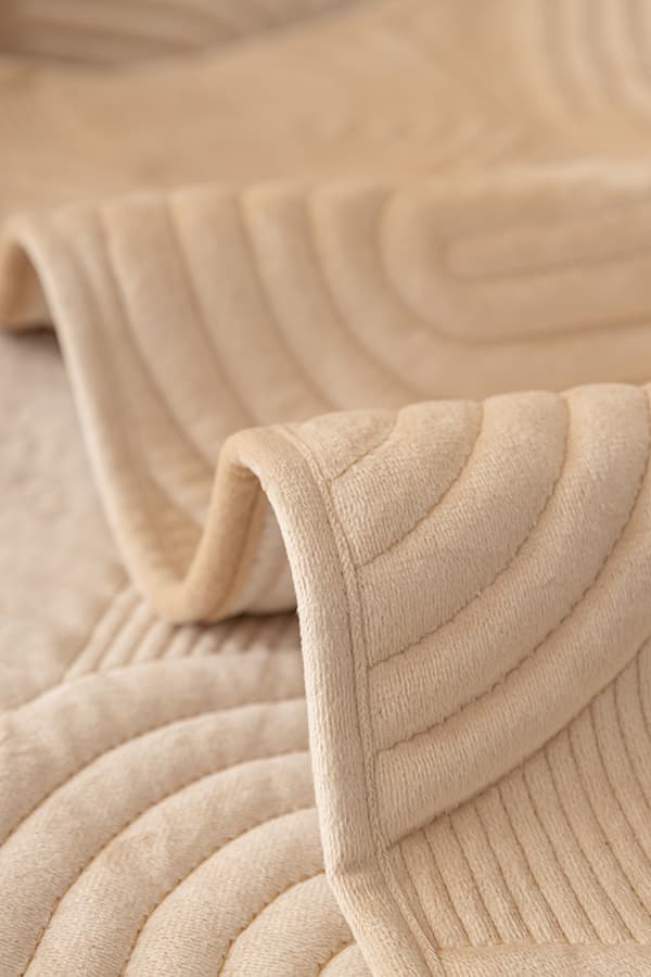 Sofakast og -skydd 90x210 cm beige med konveks mønster