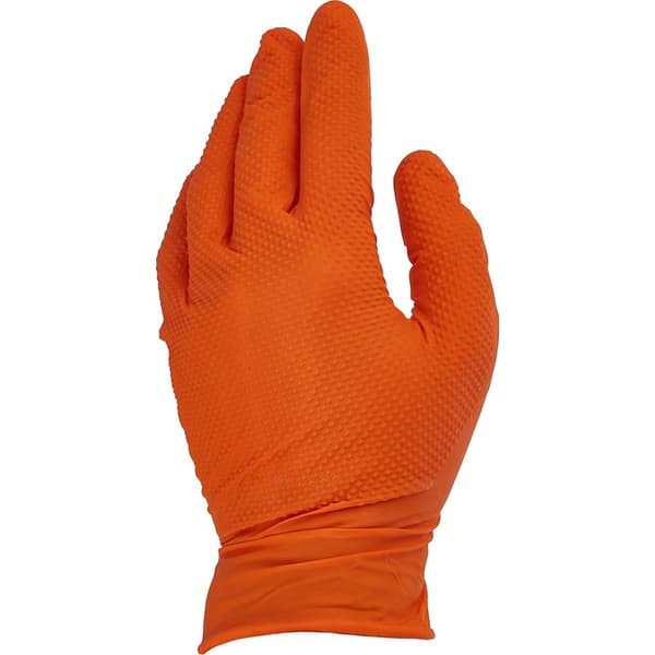 GEKO Solid Grip nitrilhandsker orange M 50 stk.