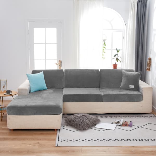 Överdrag för solstol, soffa, hörnsoffa sammet, mörkgrå