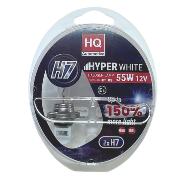 Lampor H7 12V 55W hyperwhite +150% lys 2 stk