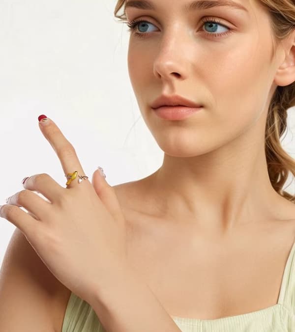 Anillo de plata Anillo de pájaro ajustable Plata 925 Trusky