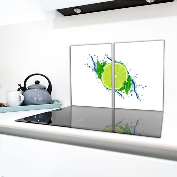 Glasbeskyttelsesplade til komfur 2x40x52 Lime