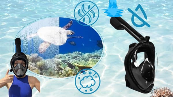 Helansigtsmaske til snorkling