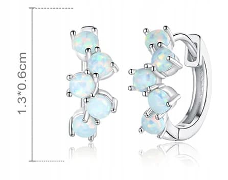 Pendientes Piedras Iridiscentes Plata 925