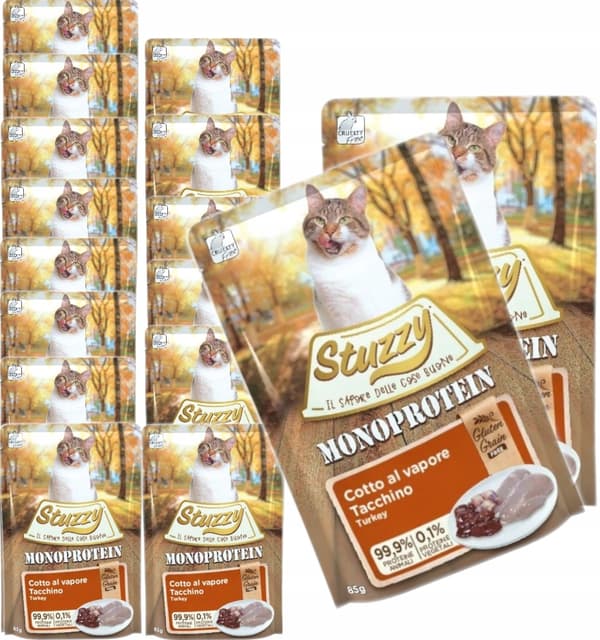 VÅDFOD TIL KATTE STUZZY Monoprotein KALKUN 16x85g