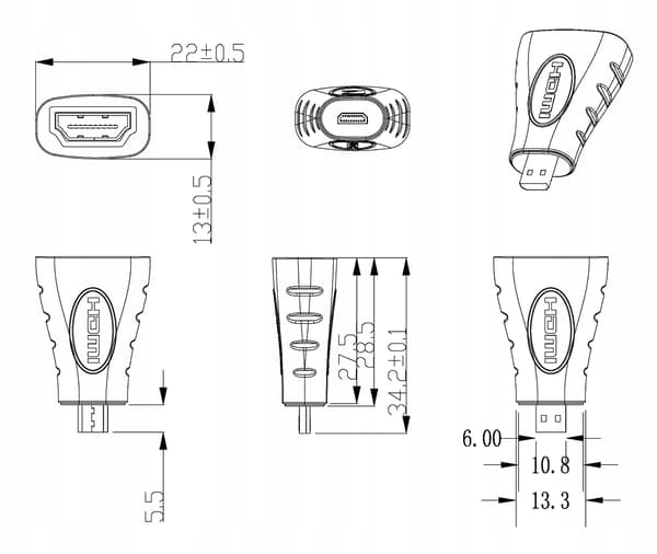 Akyga AK-AD-10 HDMI/F - microHDMI/M -sovitin