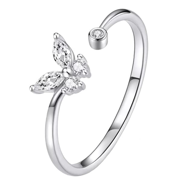 Silverfjärilsring med zirkoner Silver S925