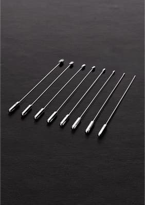 Urethral-sonderingssæt i stål med 8 dele