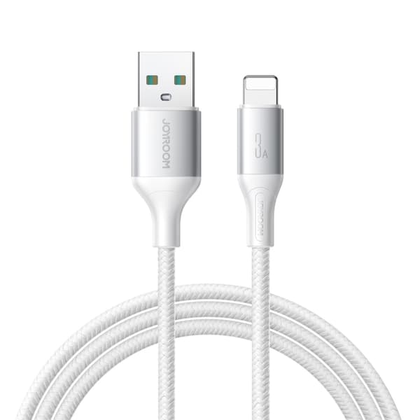 S-A28 Punottu Kaapeli USB-A - Lightning 3A 1m - Valkoinen