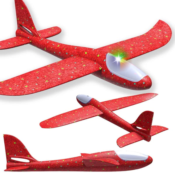 LED-lysende fly, styrofoam-svævefly, styrofoam-pil, stor, 47 cm, rød | CDON