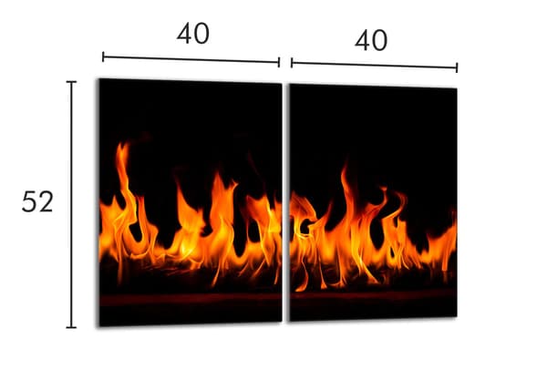 Glasbeskyttelsesplade til komfur 2x40x52 Fire