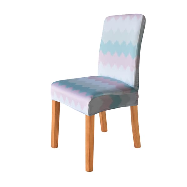 Stolöverdrag med pastell zigzag-mönster