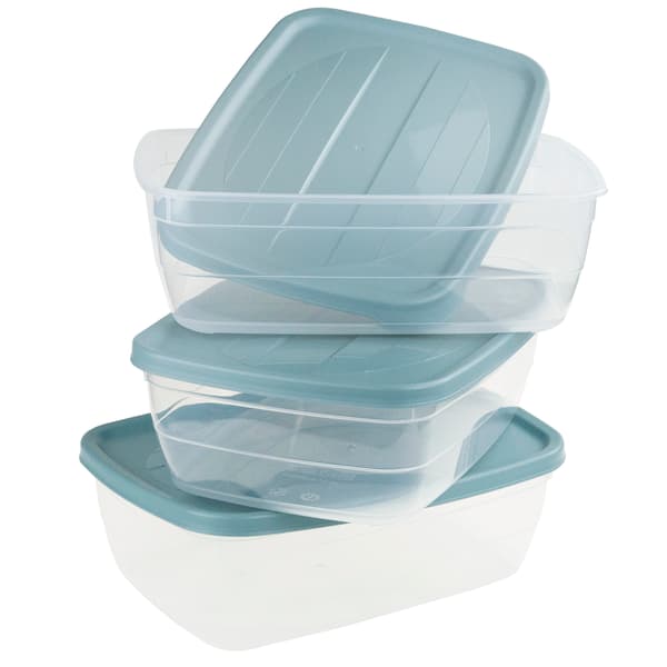 HOB021017 SET MED 3 REKTANGULÄRA MATBEHÅLLARE 2 L