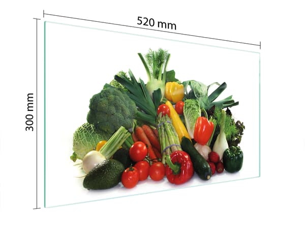SKÄRBRÄDA I GLAS 52x30 GRÖNSAKER