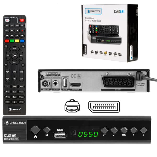 Cabletech DVB-T2 DVB-C HEVC H.265 10bit televisiotuner