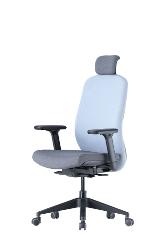 Up Up Athene ergonomisk kontorstol Sort, Grå + Blåt stof