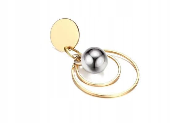 PENDIENTES DE ORO Geométricos de acero de MODA