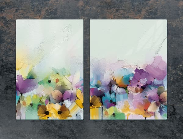 GLASBESKYTTELSESPLADE 75x52 BLOMSTER
