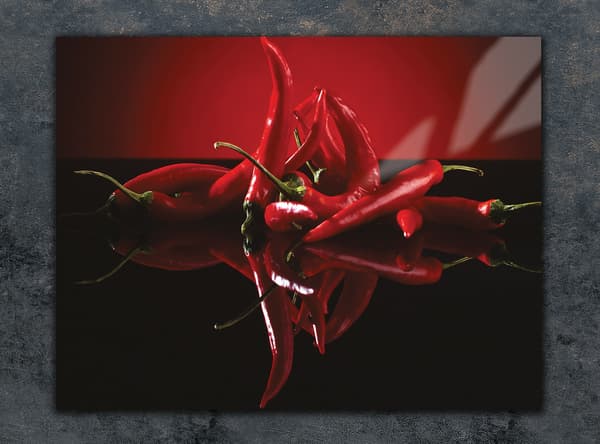 SKÄRBRÄDA I GLAS 40x30 CHILI
