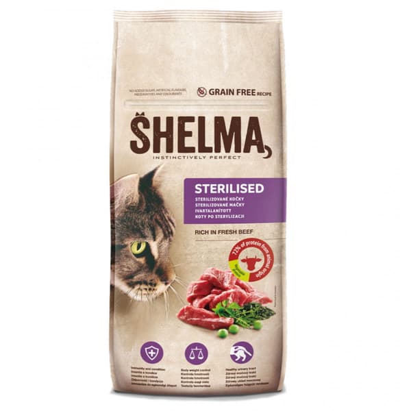 SHELMA tørfoder til katte 8 kg oksekød kornfrit