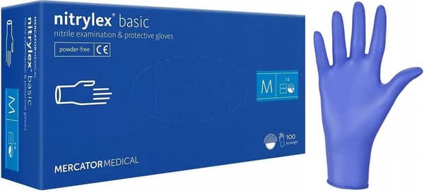 Nitrilhandskar 100 st. Nitrylex Basic Mörkblå 8-M - 10 set.
