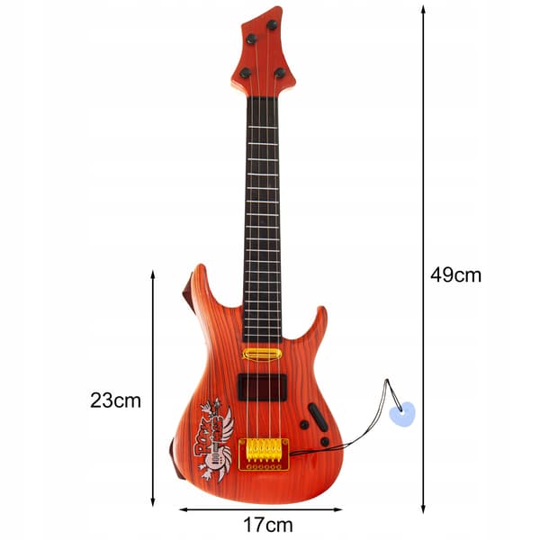 Leksaksgitarr för barn Stort spelinstrument 49 cm strängfodral