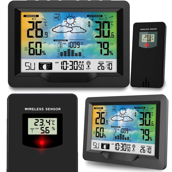 Vejrstation med display BD-901 sort