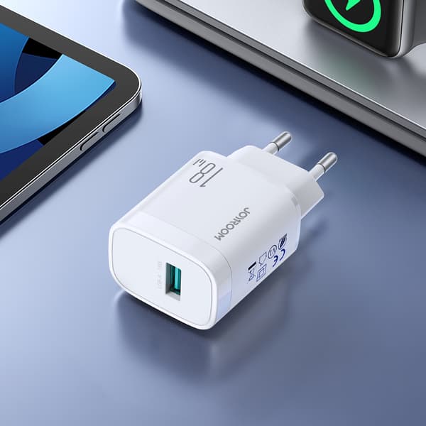18W USB-A vægoplader - Hvid