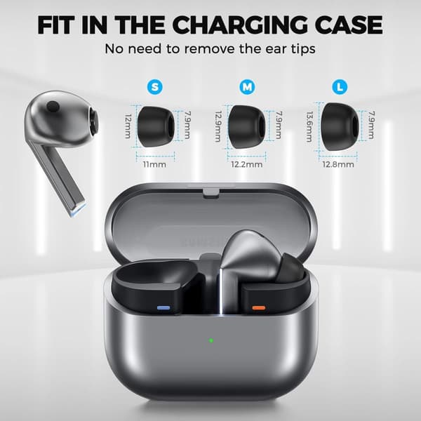 Ørepropper til Samsung Galaxy Buds 3 Pro i størrelserne S / M / L sort - 3 stk.