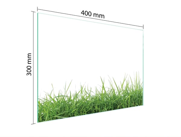 SKÄRBRÄDA I GLAS 40x30 VIT
