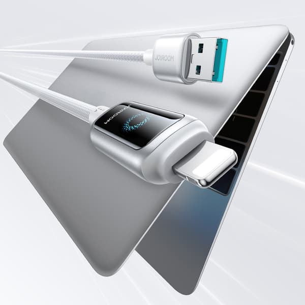 USB-A - iPhone Lightning 3A Kabel 1,2m - Hvid