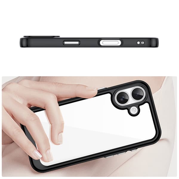 iPhone 17 Ydre Rum Cover - Sort Gennemsigtig