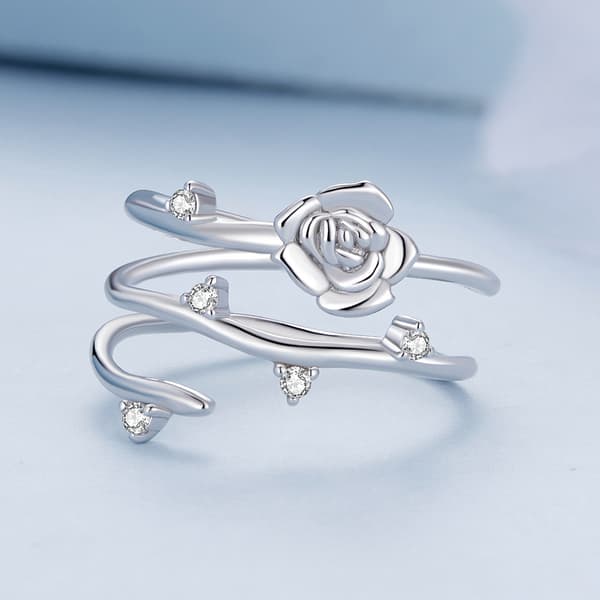 925 Silverring Trippelrosring Storlek 17